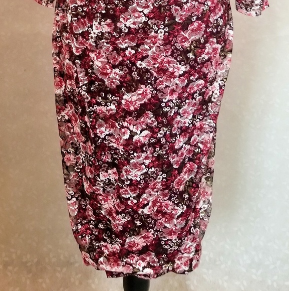 Kensie Womens Lace Floral Print Midi Dress - Picture 2 of 8